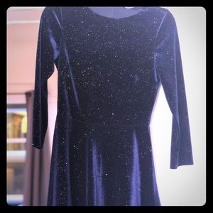 Zara glittery velvet skater dress